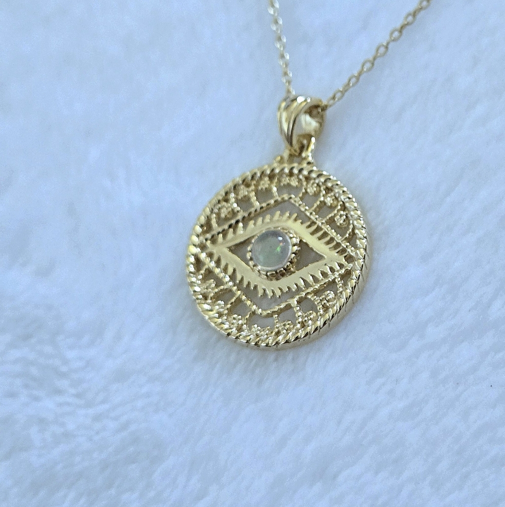 Shivam Ethiopian🇪🇹 Opal Evil😈 Eye👁️  Pendant Necklace - NWT - Picture 4 of 15